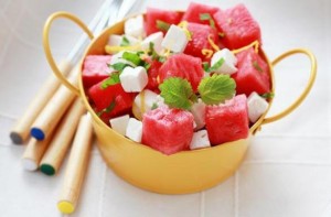 салат с арбузом и дыней