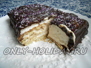 Торт из печенья и творога без выпечки, фото-рецепт