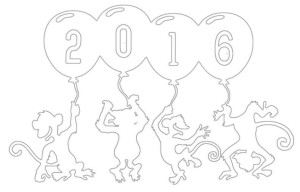 Трафареты на окна к Новому году 2016 для вырезания