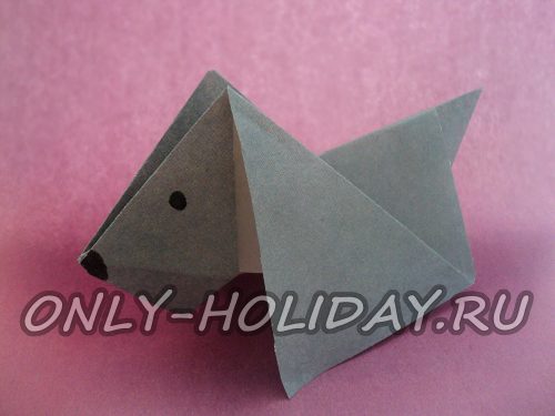 Оригами "Собака": схема для детей, пошаговая инструкция