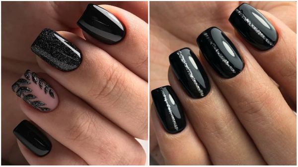 В 2019 году дизайн черных ногтей