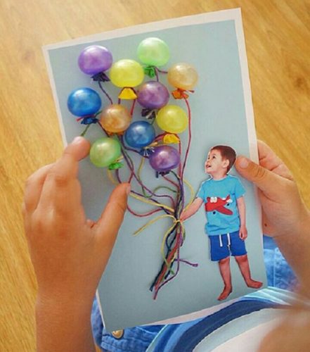открытка с шариками